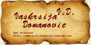 Vaskrsija Domanović vizit kartica